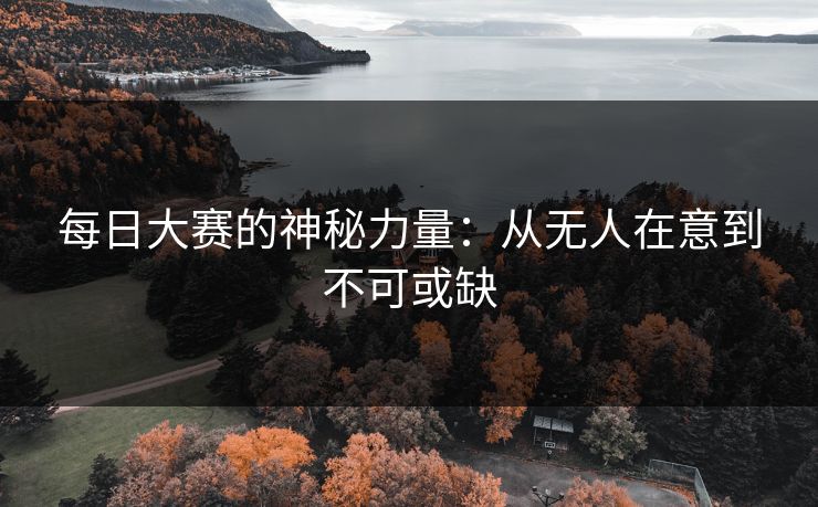 每日大赛的神秘力量:从无人在意到不可或缺 每日大赛的神秘力量:从无人在意到不可或缺