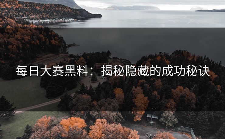 每日大赛黑料：揭秘隐藏的成功秘诀